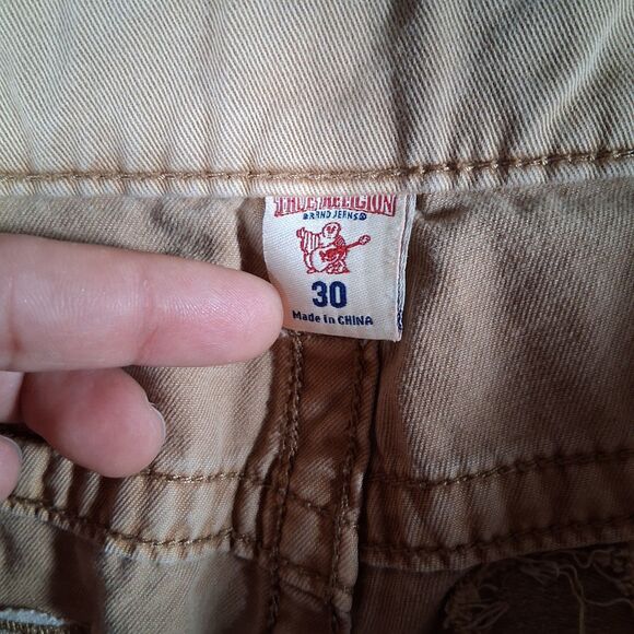 True Religion Slim Color Straw Mens 30 Inseam 33 Rare To Find  MEGJ19EDI Read - Picture 7 of 12